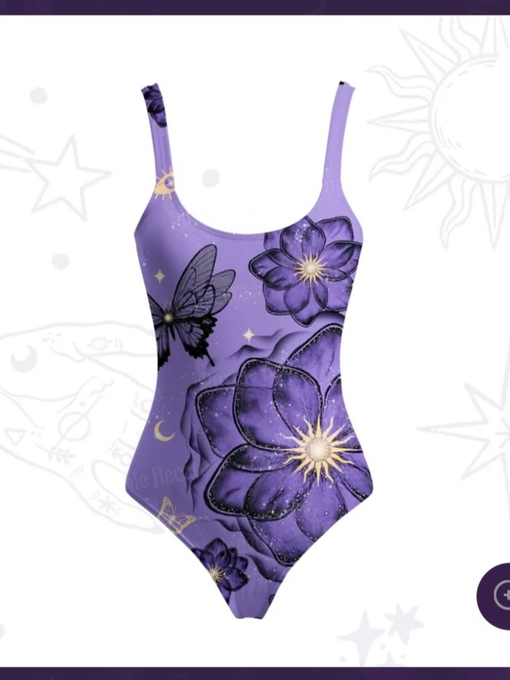 Kids Purple Floral & Butterfly One-Piece Swimsuit